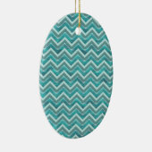 Waters Glitter Chevron Pattern Keramisch Ornament (Rechts)