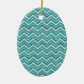 Waters Glitter Chevron Pattern Keramisch Ornament (Voorkant)