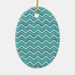 Waters Glitter Chevron Pattern Keramisch Ornament