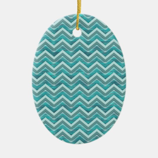 Waters Glitter Chevron Pattern Keramisch Ornament (Voorkant)