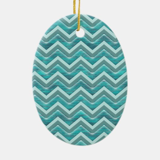 Waters Glitter Chevron Pattern Keramisch Ornament (Achterkant)