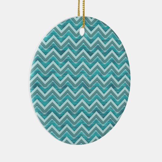 Waters Glitter Chevron Pattern Keramisch Ornament (Rechts)