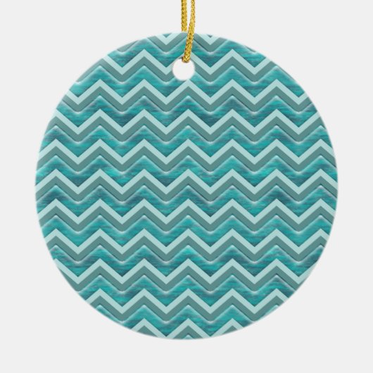 Waters Glitter Chevron Pattern Keramisch Ornament (Voorkant)