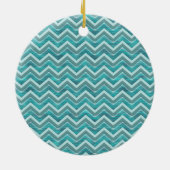 Waters Glitter Chevron Pattern Keramisch Ornament (Achterkant)