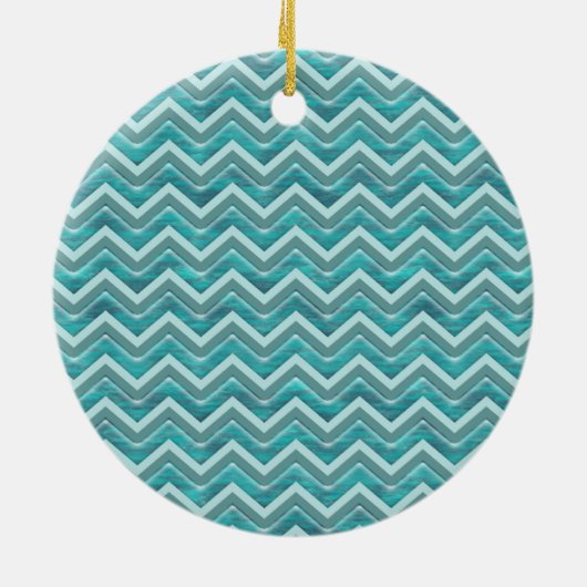 Waters Glitter Chevron Pattern Keramisch Ornament (Achterkant)