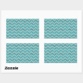 Waters Glitter Chevron Pattern Rechthoekige Sticker (Vel)