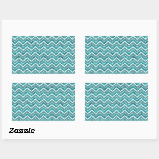 Waters Glitter Chevron Pattern Rechthoekige Sticker (Vel)