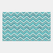 Waters Glitter Chevron Pattern Rechthoekige Sticker (Voorkant)
