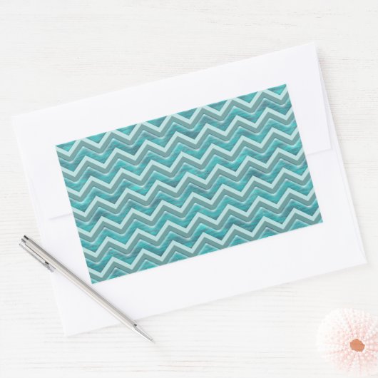 Waters Glitter Chevron Pattern Rechthoekige Sticker (Envelop)