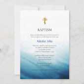 Waters of Eeuwig Leven Orthodox Baptisme Uitnodigi Kaart (Voorkant)