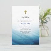 Waters of Eeuwig Leven Orthodox Baptisme Uitnodigi Kaart (Staand voorkant)