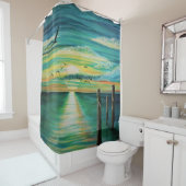 watersangel voor de zonsondergang douchegordijn (In situ)