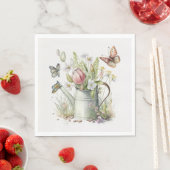 Waterscan met tulpen en vlinders servet (Insitu)