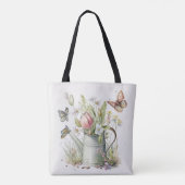Waterscan met tulpen en vlinders tote bag (Achterkant)