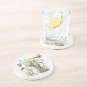 Waterscan met tulpen en vlinders zandsteen onderzetter (Zijkant)