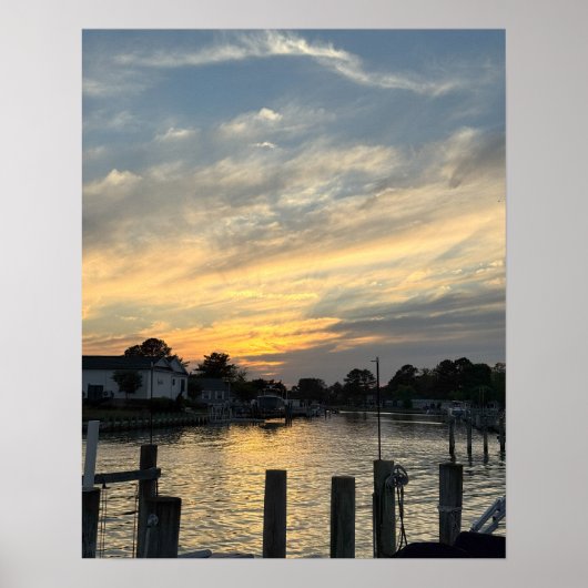 Waterscape Sunset Photo Poster (Voorkant)