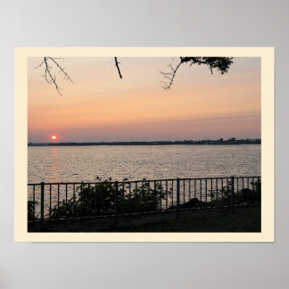Waterscape Zonsondergang Poster