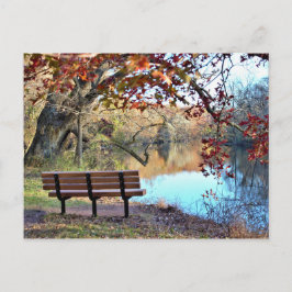 Waterschap met foto van bank briefkaart