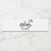 Watersfleslabel vintage retro raceauto waterfles etiket (Enkel label)