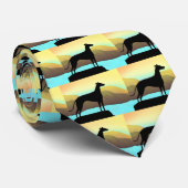 Waterside Greyhound Dog Landschap Stropdas (Opgerold)