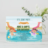 Watersilde feestje voor jongens en meisjes kaart (Staand voorkant)