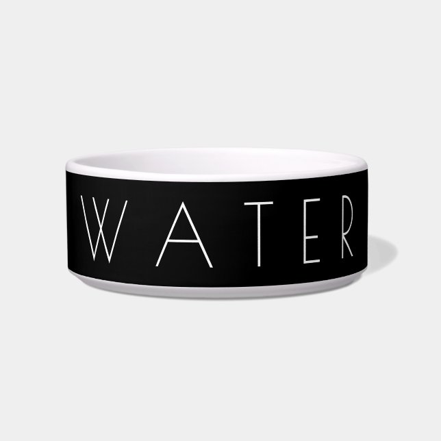 Watersimultaan zwart-witminimalistisch pakket voerbakje (Voorkant)
