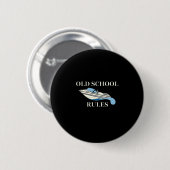 Waterski Boot Meer Liefhebber Oude School Regels W Ronde Button 5,7 Cm (Voorkant /achterkant)