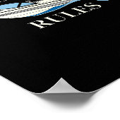 Waterski Boot Meer Liefhebber Oude Schoolregels Wa Poster (Hoek)