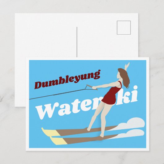 Waterski,  briefkaart (Voorkant / Achterkant)