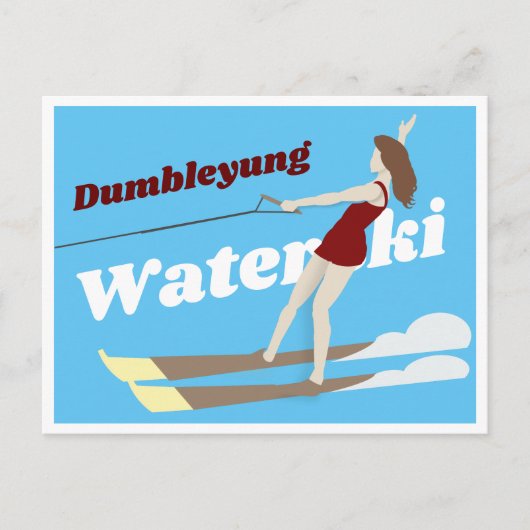 Waterski,  briefkaart (Voorkant)