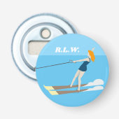 Waterski,  button flesopener (Voorkant)