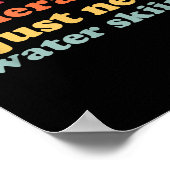 Waterski Ik hou van waterskiën voor mannen en vrou Poster (Hoek)