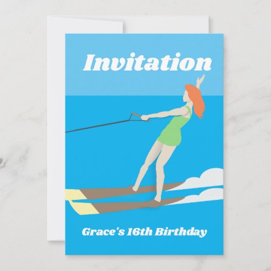 Waterski in vintage stijl kaart (Voorkant)
