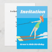 Waterski in vintage stijl kaart (Voorkant / Achterkant)