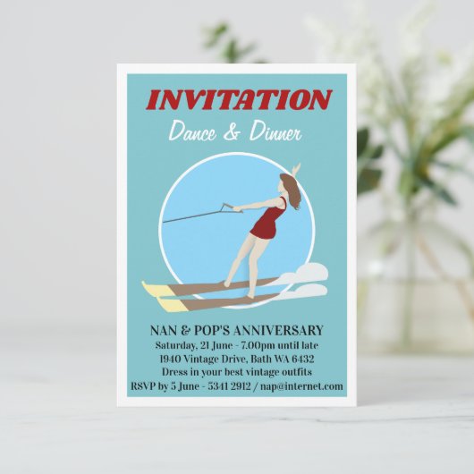 Waterski,  kaart (Staand voorkant)