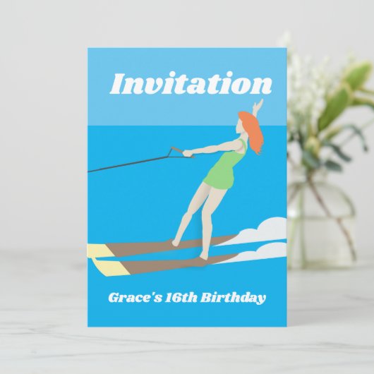 Waterski,  kaart (Staand voorkant)