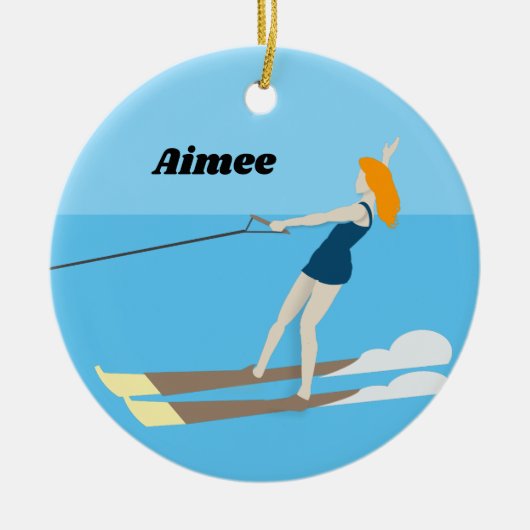 Waterski, keramisch ornament (Voorkant)