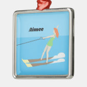Waterski,  metalen ornament (Links)