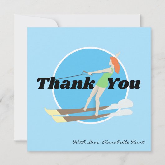 Waterski,  notitiekaartje (Voorkant)