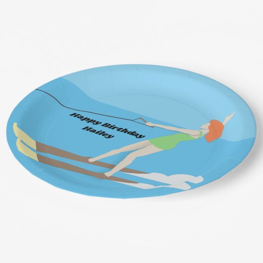 Waterski, papieren bordje (Gekanteld)