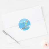 Waterski, ronde sticker (Envelop)