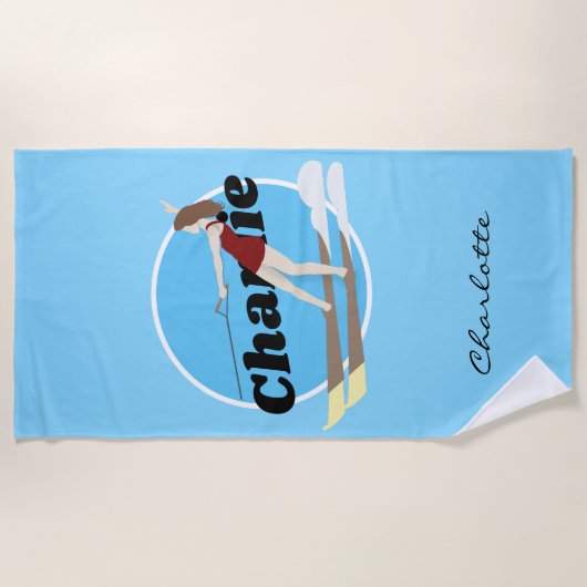 Waterski,  strandlaken (Voorkant)