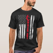 Waterski USA Amerikaanse vlag Sport Skifan T-shirt (Voorkant)