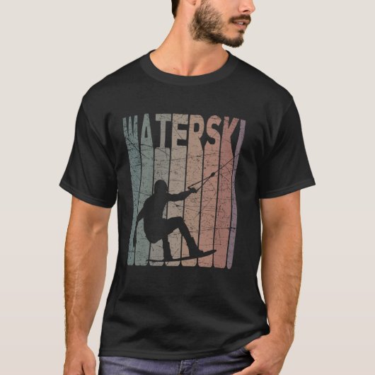Waterski  waterskiën Retro waterskiër T-shirt (Voorkant)