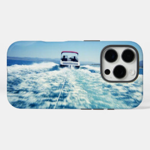 Waterskiën achter snelboot landschapsfoto iPhone 16 pro hoesje
