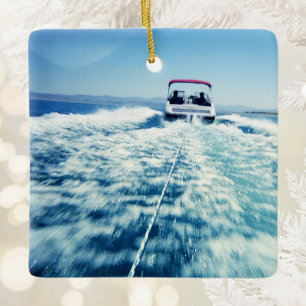 Waterskiën achter speedboot keramisch ornament