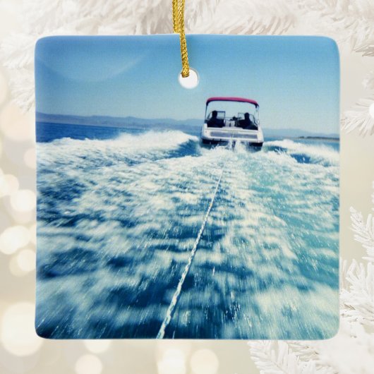 Waterskiën achter speedboot keramisch ornament