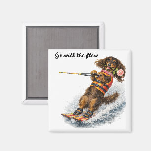Waterskiën Dachshund Magneet