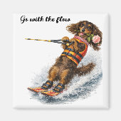 Waterskiën Dachshund Magneet (Voorkant)