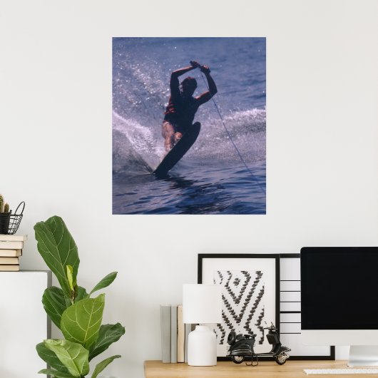Waterskiën — in blauw poster (Thuiskantoor)